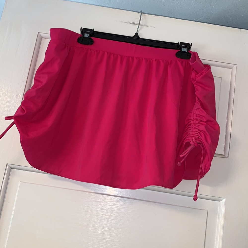 Size 20 / 2X Swim by Cacique hot pink bikini bottoms skirted shorts Skort
